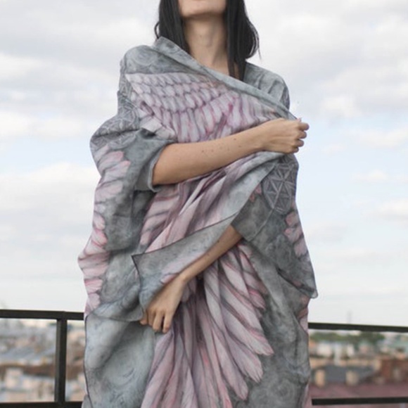 Bohemian Feather Wings Geo Print Kimono Beach Cover up - Picture 9 of 13